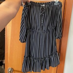 Off the Shoulder Striped Dress